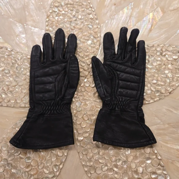Harley Davidson Motorcycle Womens Gloves Black Leather Logo Extra Large - Picture 3 of 6